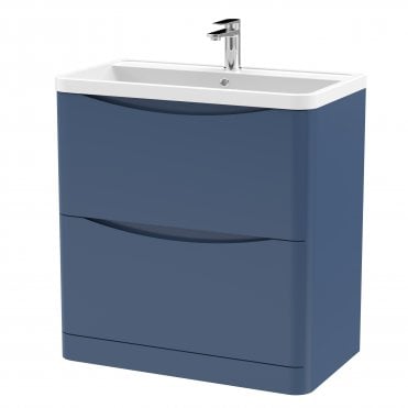 Nuie Lunar 800mm Floor Standing 2 Drawer Vanity & Polymarble Basin LUN303