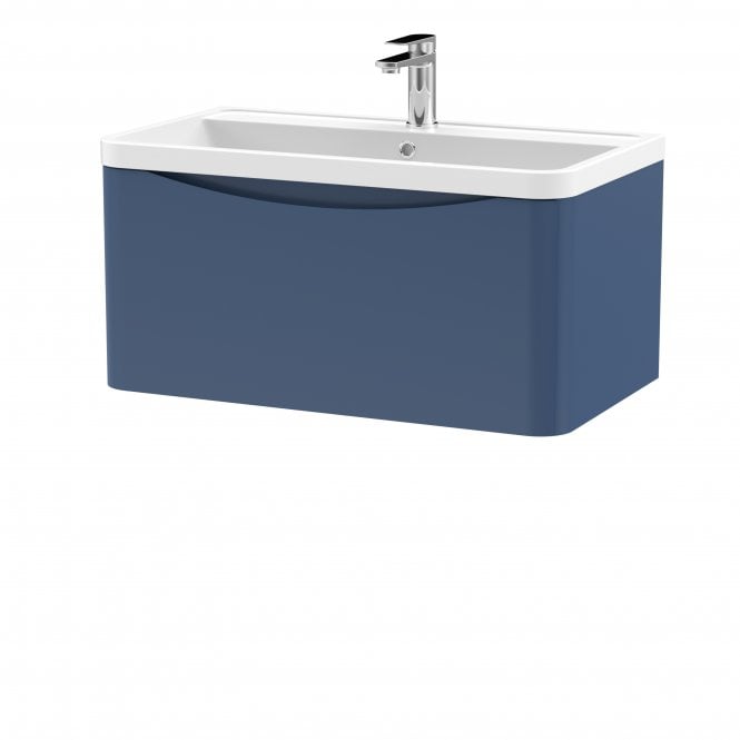 Nuie  Lunar 800mm Wall Hung 1 Drawer Vanity & Polymarble Basin LUN306