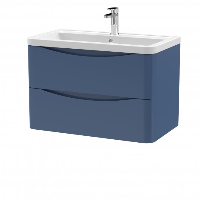 Nuie  Lunar 800mm Wall Hung 2 Drawer Vanity & Ceramic Basin LUN304A