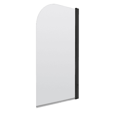 Matt Black Bath Screen Round 1400mm Black Profile 6mm