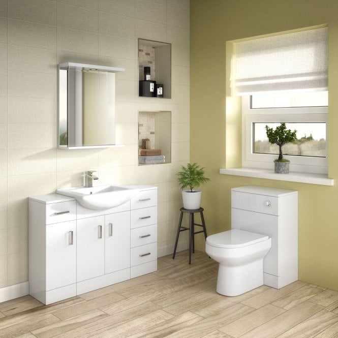 Nuie  Mayford Gloss White 650mm Mirror