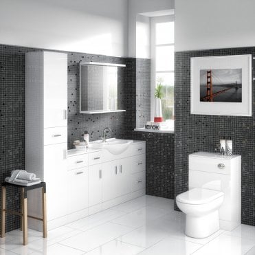 Nuie Mayford Gloss White Tall Unit 350 x 300mm