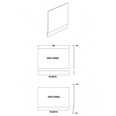 Nuie Natural Oak 800mm Bath End Panel