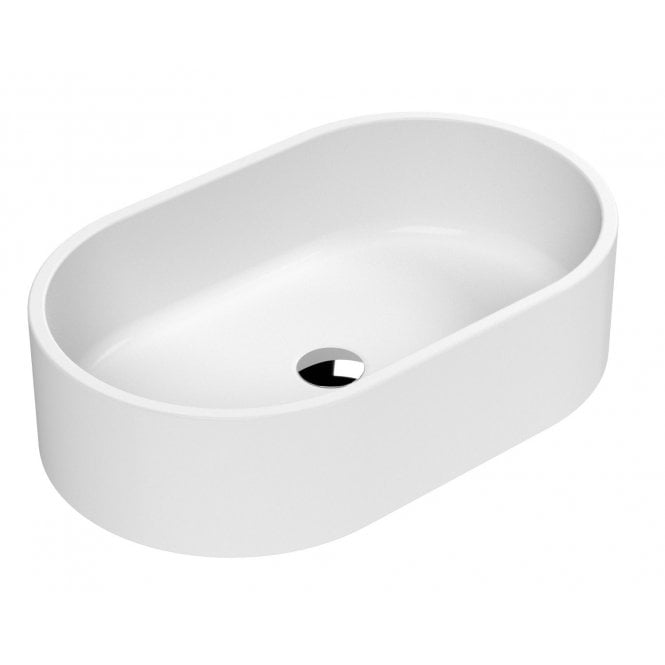 Nuie  Oval 565 x 350mm Matt White Counter Top Vessel
