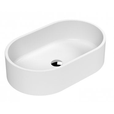 Nuie Oval 565 x 350mm Matt White Counter Top Vessel