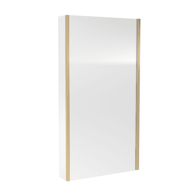 Nuie  Pacific Brushed Square L Shape Bath Screen With Fixed Return NSBS28