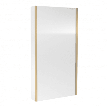 Nuie Pacific Brushed Square L Shape Bath Screen With Fixed Return NSBS28