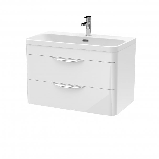 Nuie  Parade 800mm Wall Hung Vanity & Thin Edge Ceramic Basin FPA005B
