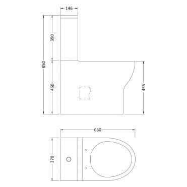 Nuie Provost Rimless Comfort Height Flush to Wall Pan Cistern Seat