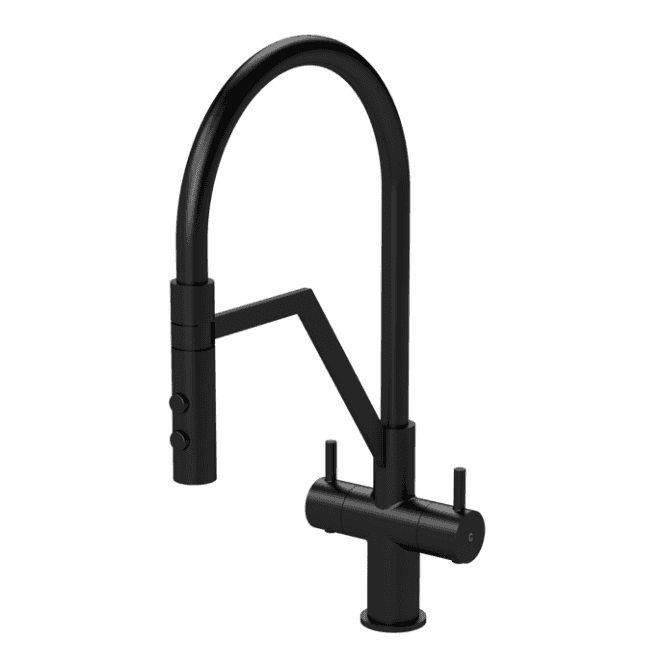 Nuie  Ravi Mono Dual Lever Kitchen Tap Matt Black