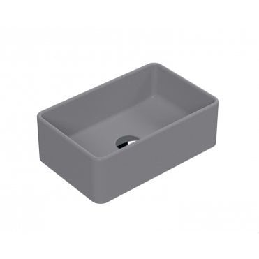Nuie Rectangular 365 x 235mm Matt Grey Counter Top Vessel