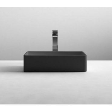 Nuie Rectangular 465 x 235mm Matt Black Counter Top Vessel