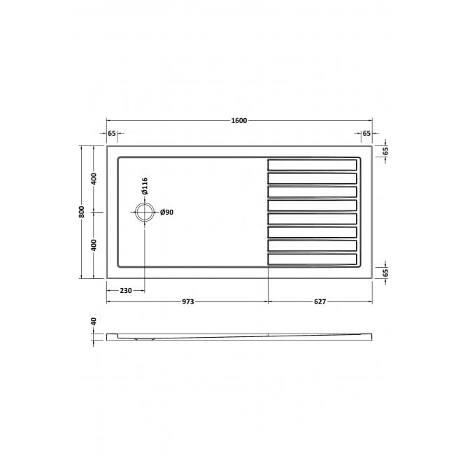 Nuie  Rectangular Walk-In Shower Tray 1600 x 800