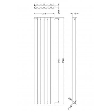 Revive Double Panel Designer Radiator Matt White 1500 x 354mm