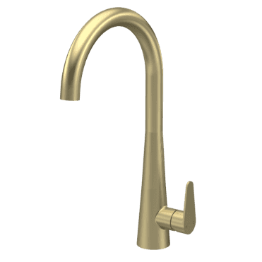 Nuie Samir Mono Single Lever Kitchen Tap Brushed Brass