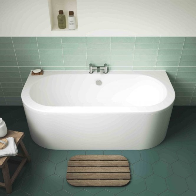 Nuie  Shingle Curved Back To Wall Bath & Panel