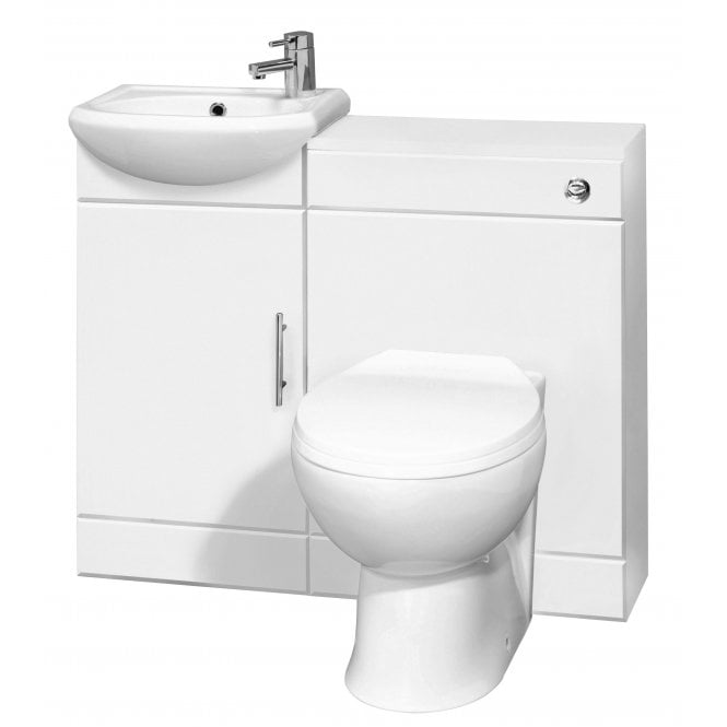 Nuie  Sienna Cloakroom Pack With Tap Gloss White