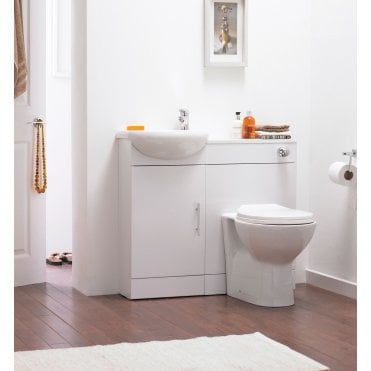 Nuie Sienna Cloakroom Pack Without Tap Gloss White