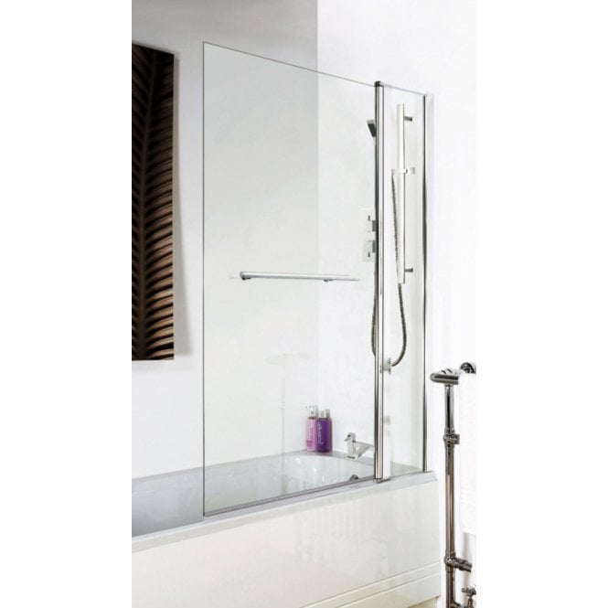 Nuie  Square Bath Screen With Fixed Panel & Rail