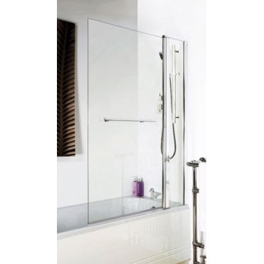 Nuie Square Bath Screen With Fixed Panel & Rail