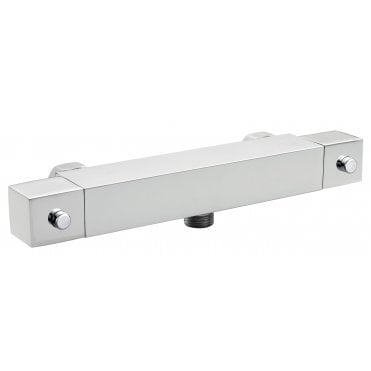 Nuie Square Thermostatic Bar Valve Bottom Outlet Chrome