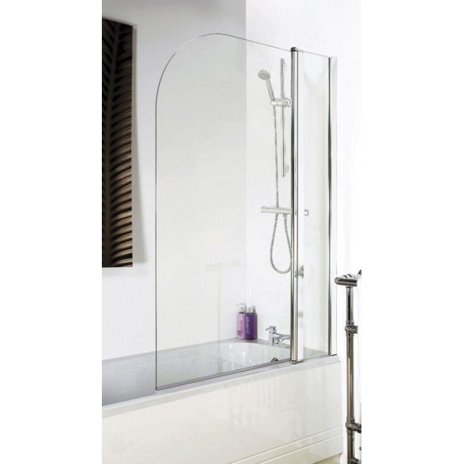 Nuie  Straight Round Bath Screen With Fixed Panel