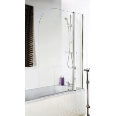 Nuie Straight Round Bath Screen With Fixed Panel