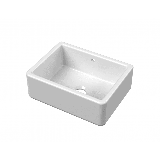 Nuie Traditional Single Bowl Thick Butler Kitchen Sink - White