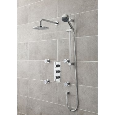 Nuie Triple Thermostatic Shower Valve Chrome