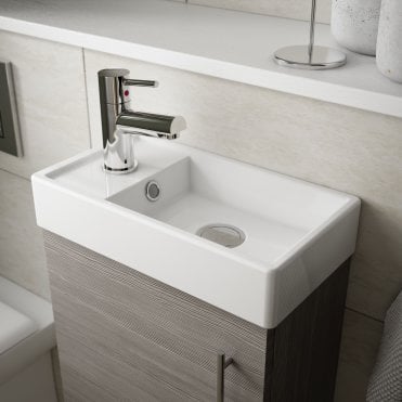 Vault Driftwood 400mm Wall Hung Cabinet & Basin 1TH