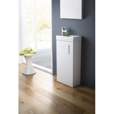 Nuie Vault Gloss White 400mm Floor Standing Cabinet & Basin