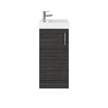 Nuie Vault Hacienda Black 400mm Floor Standing Cabinet & Basin 1TH