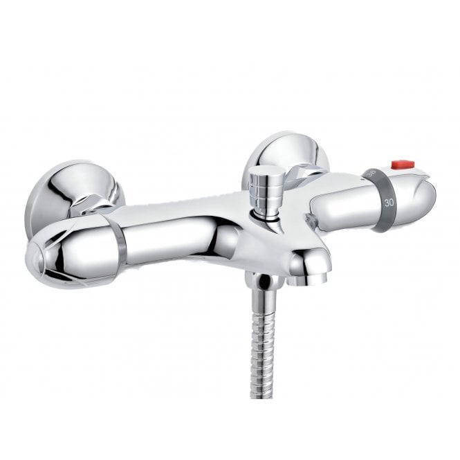 Nuie  Wall Mounted Thermostatic Bath Shower Mixer Chrome