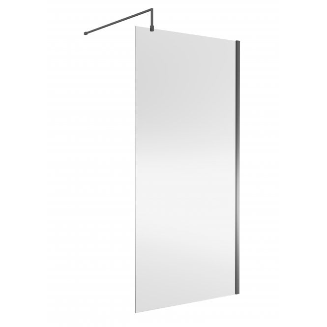 Nuie  Wetroom Screen 1000x1850x8mm - Brushed Pewter WRSCGM010