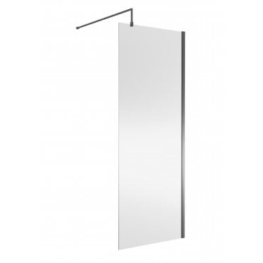 Nuie Wetroom Screen 800x1850x8mm - Brushed Pewter WRSCGM080