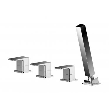 Nuie Windon Deck Mounted 4 Tap Hole Bath Shower Mixer No Spout WIN334