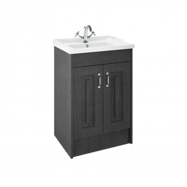 Nuie York Royal Grey Floor Standing 600mm Cabinet & Basin