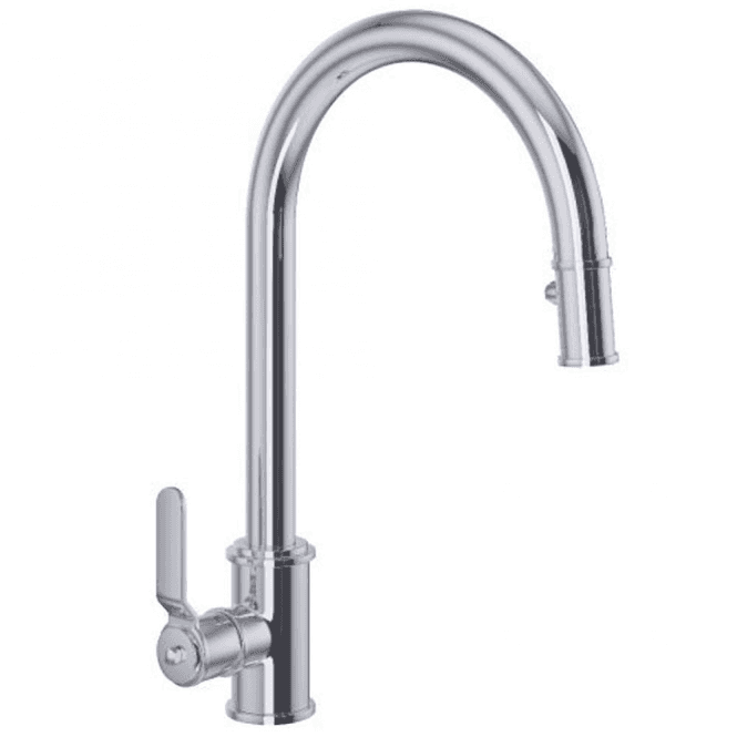 Perrin & Rowe  Armstrong Single Lever Mixer With Pull Down Rinse Smooth Handle Chrome