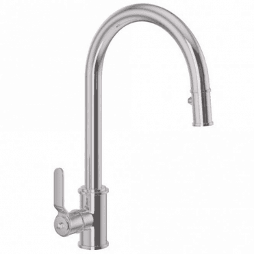 Perrin & Rowe Armstrong Single Lever Mixer With Pull Down Rinse Smooth Handle Pewter