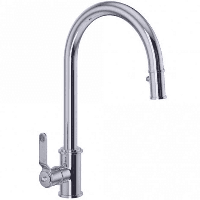 Perrin & Rowe  Armstrong Single Lever Mixer With Pull Down Rinse Textured Handle Chrome