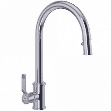 Perrin & Rowe Armstrong Single Lever Mixer With Pull Down Rinse Textured Handle Chrome