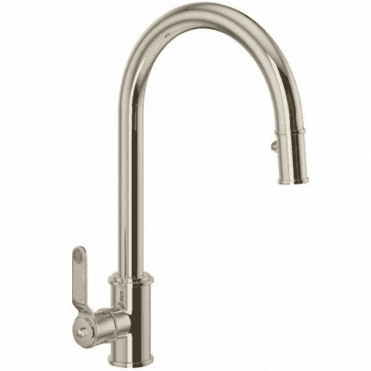 Perrin & Rowe Armstrong Single Lever Mixer With Pull Down Rinse Textured Handle Nickel