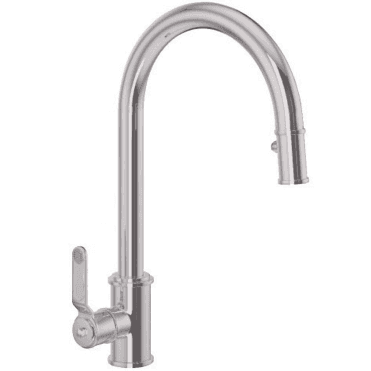 Perrin & Rowe Armstrong Single Lever Mixer With Pull Down Rinse Textured Handle Pewter
