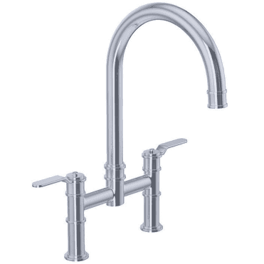 Perrine & Rowe Armstrong Bridge Kitchen Mixer Tap With Smooth Handles Chrome