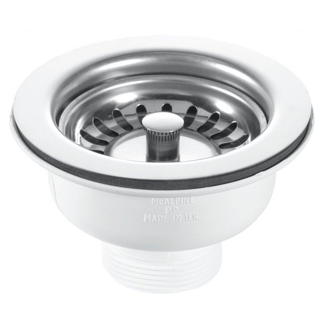 RAK  90mm Stainless Steel Basket Strainer Waste - Stem ball Plug