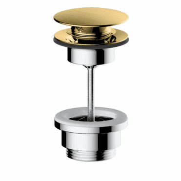 Brass universal clicker waste in Brushed Gold