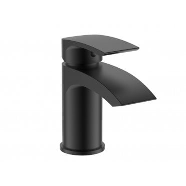 RAK-Curve Mono Basin Mixer with Clicker Waste in Black