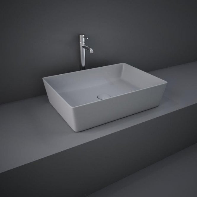 RAK -Feeling 50cm Rectangular Counter Top Wash Basin  in Matt Grey