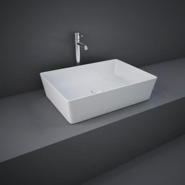 RAK-Feeling 50cm Rectangular Counter Top Wash Basin in Matt White