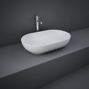 RAK-Feeling 55cm Oval Counter Top Wash Basin in Matt White